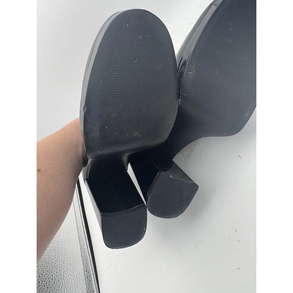 Steve Madden Shoes Womens Size 10 Black Patent Platform Mary Jane Block Heels
